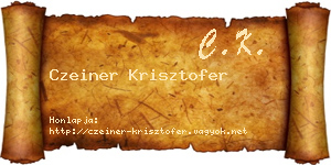 Czeiner Krisztofer névjegykártya